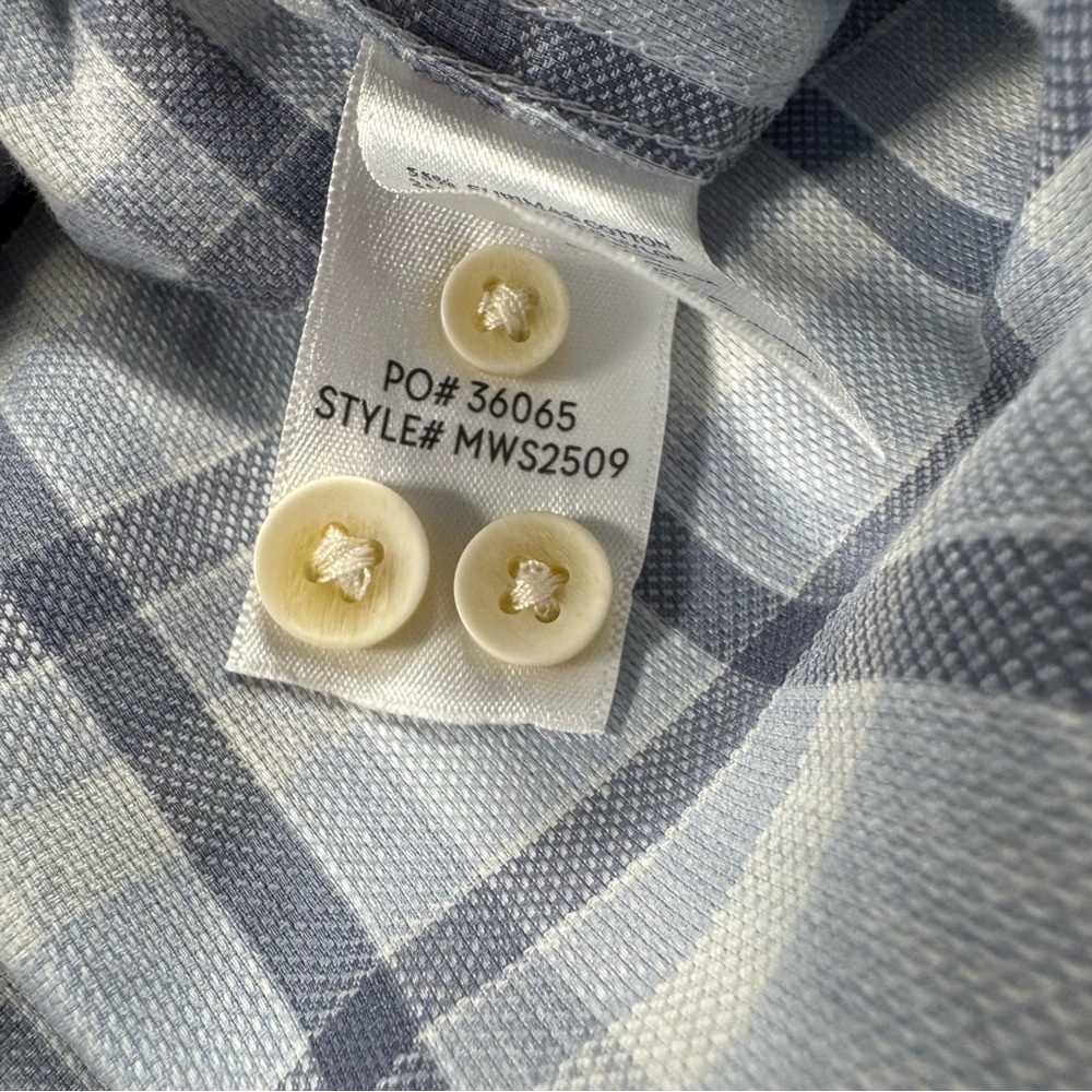 Faherty Men’s S Movement Shirt‎ Light Blue White Plaid Stretch - Picture 7 of 11